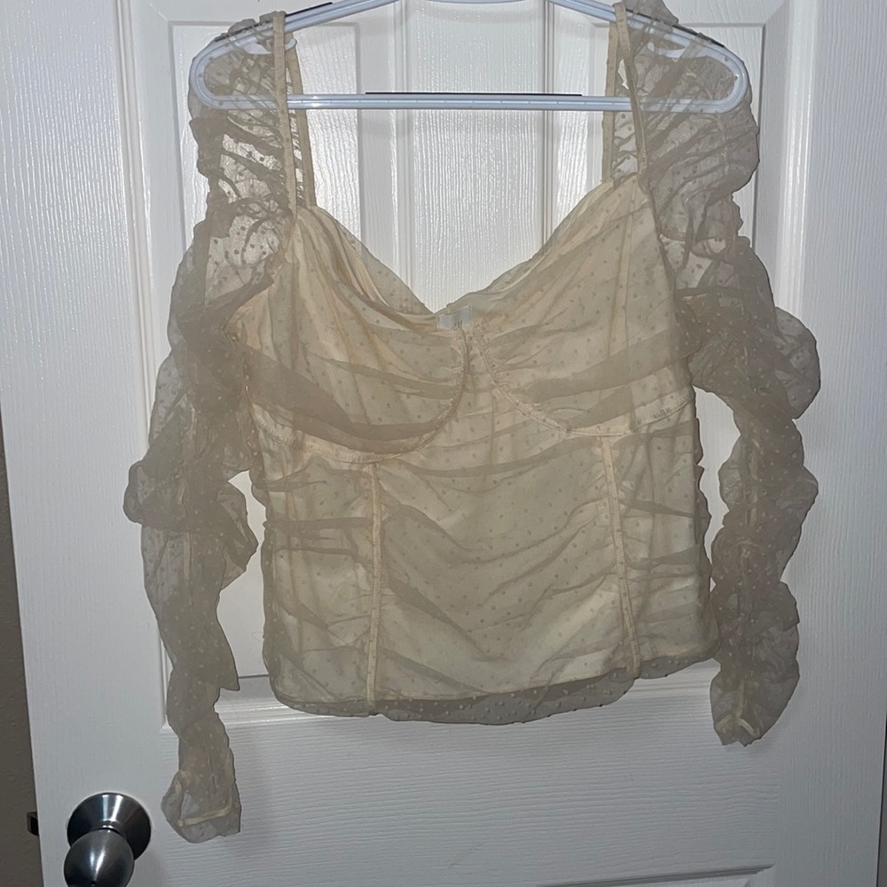 Off white laced ruffled top